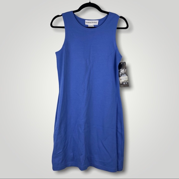 ANDREA JOVINE | Small Casual Blue Tank Mini Dress - Picture 1 of 8